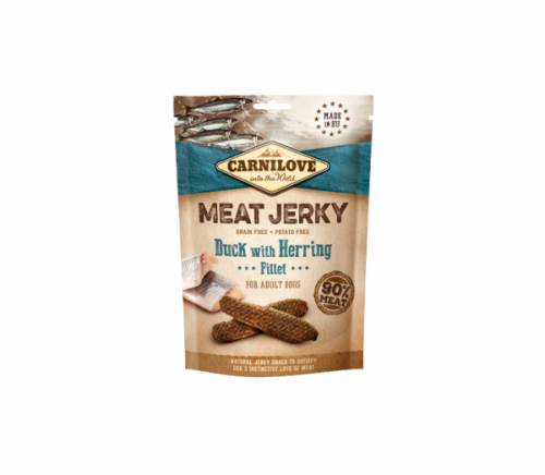 Carnilove-Dog-skanestas-Jerky-Duck-Herring-Fillet-100g-600x523.png